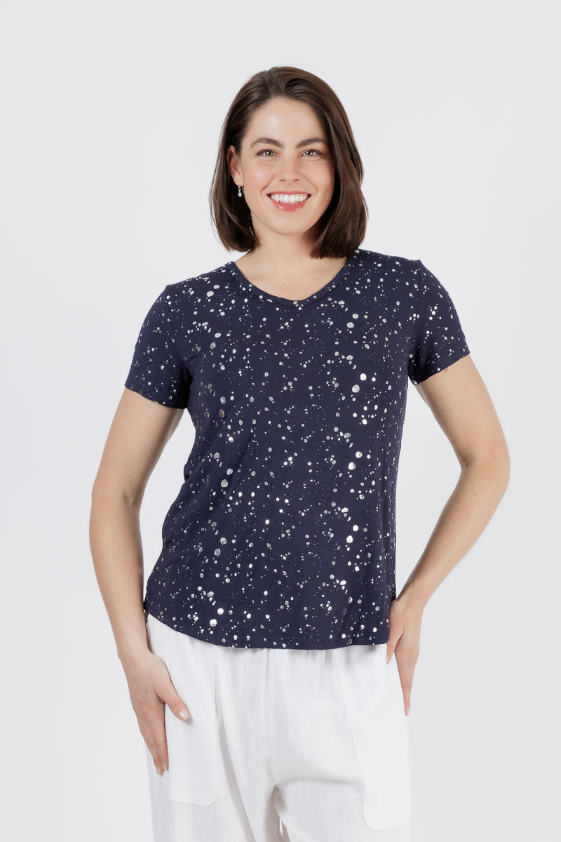 EROICA Navy Bamboo A-line T-shirt Cap Sleeve – Warwick Jones