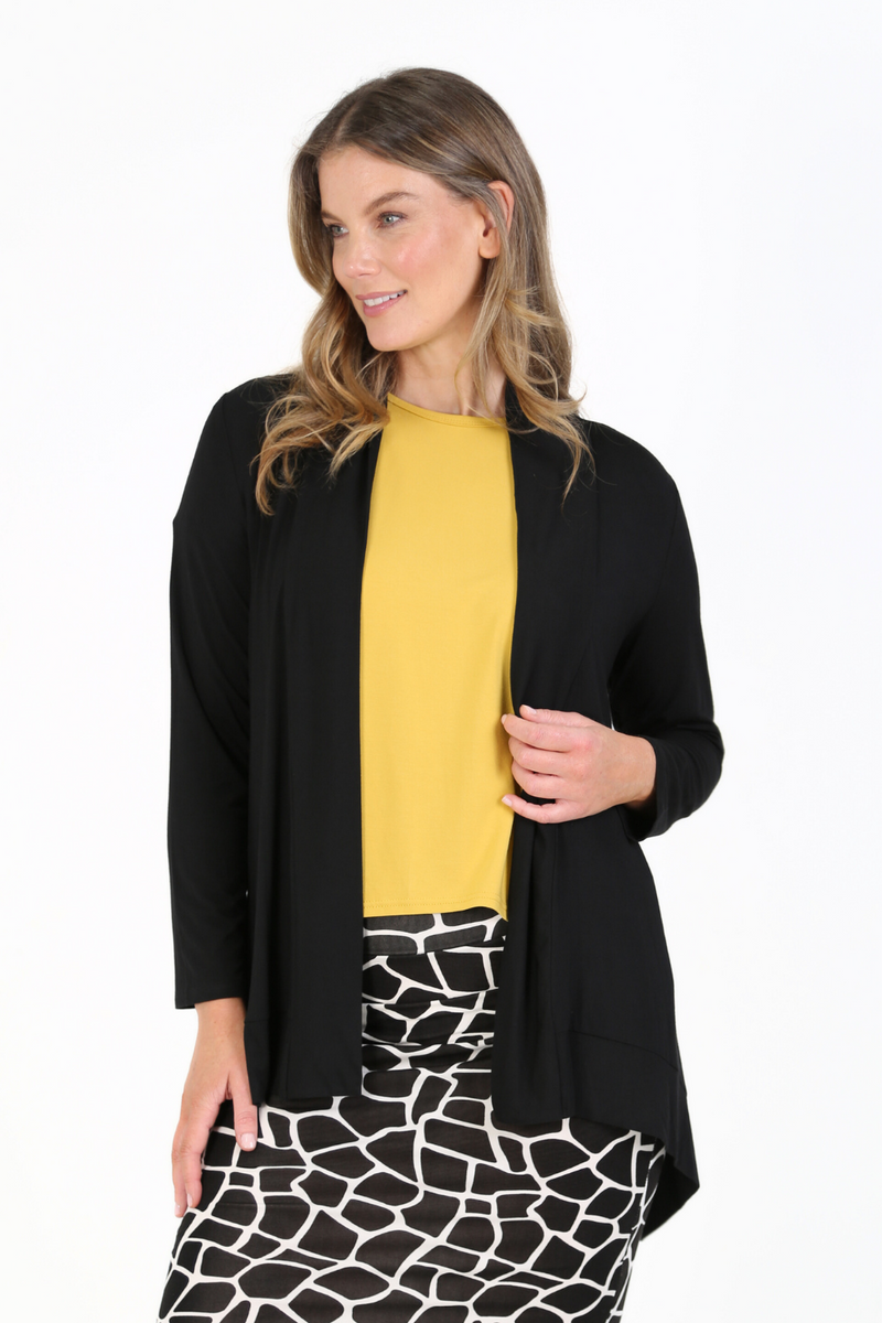 BASIC Waterfall Cardigan Black Bamboo Warwick Jones