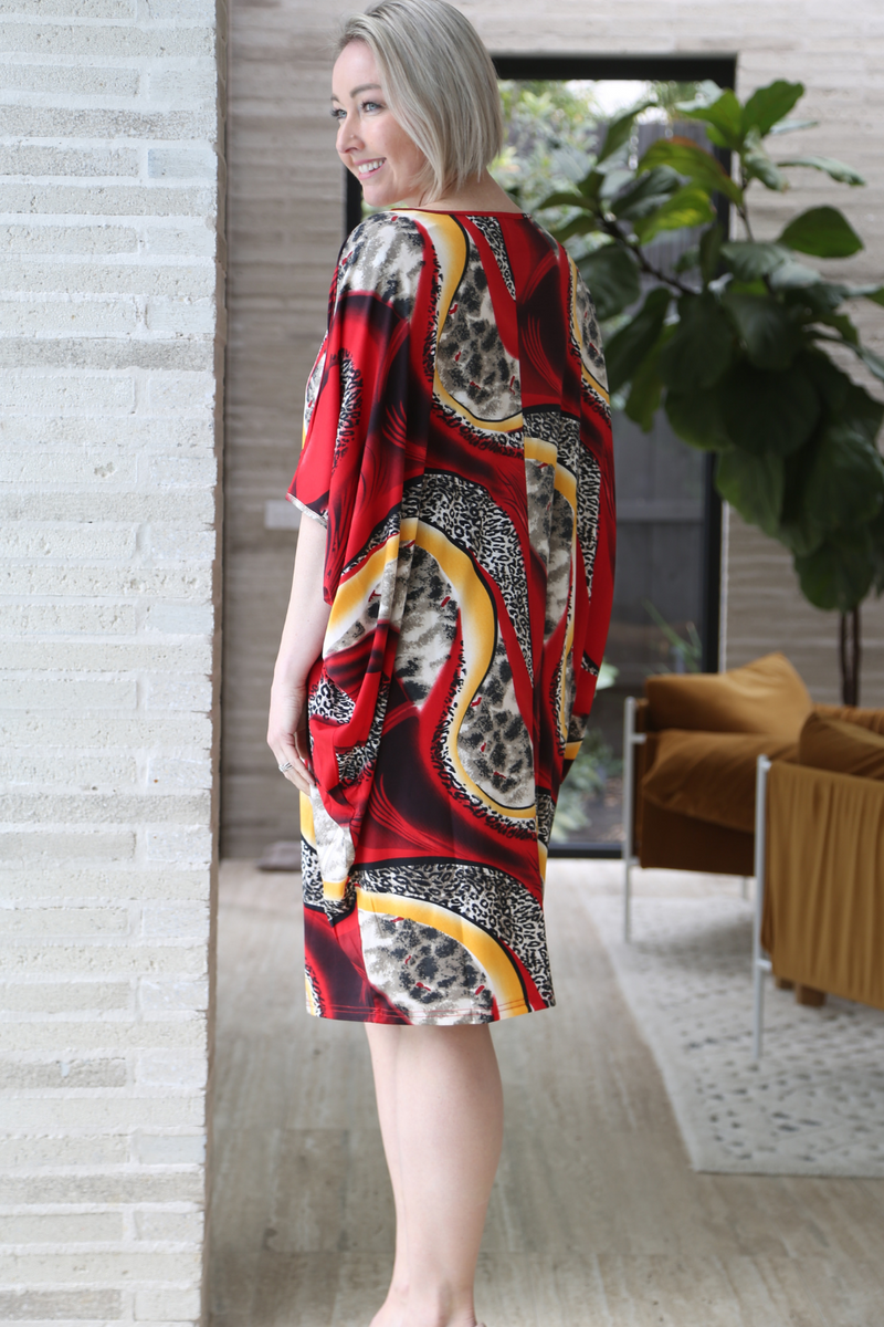 ELODIE Red Cocoon Dress – Warwick Jones