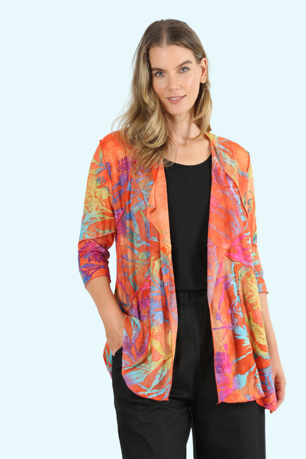 Orange waterfall cardigan deals