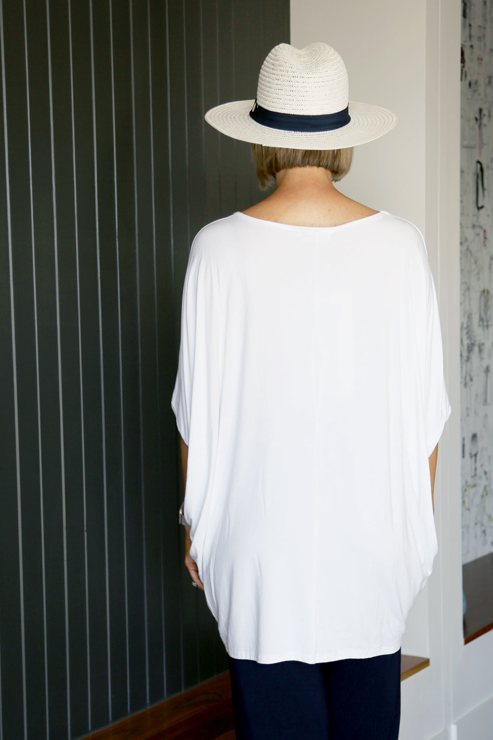 white batwing top
