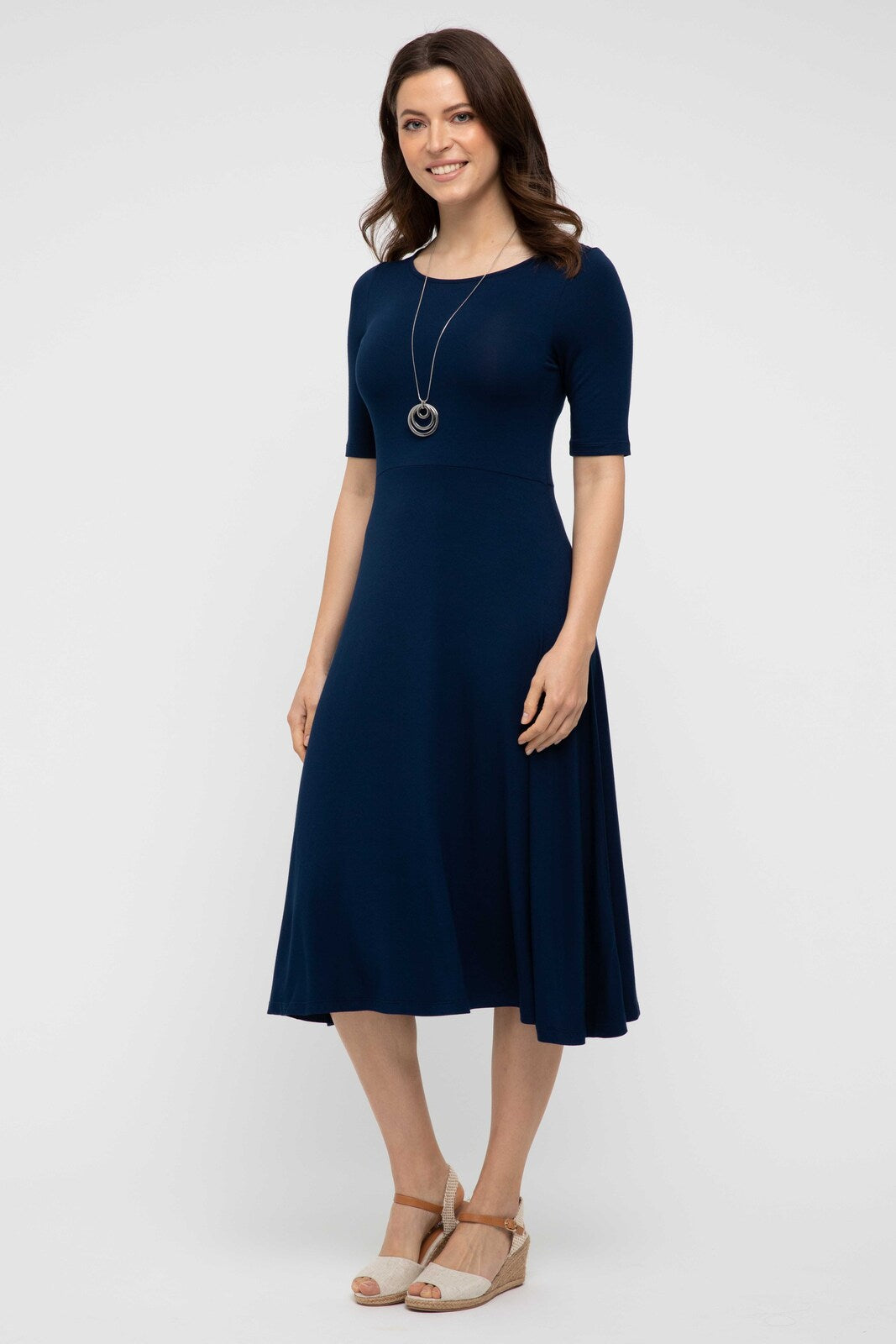 knee length dresses for ladies Women's Brushed Bamboo Sleeveless Midi Dress main image 1